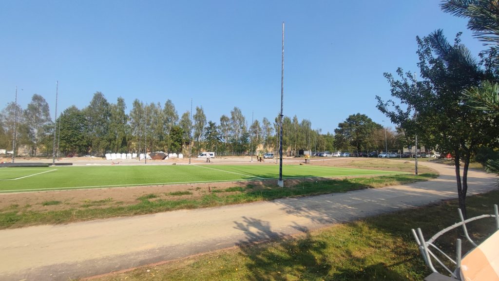 Mykolo Biržiškos gimnazijos futbolo stadionas (Taikos g. 81) - Sports field or court - construction photos