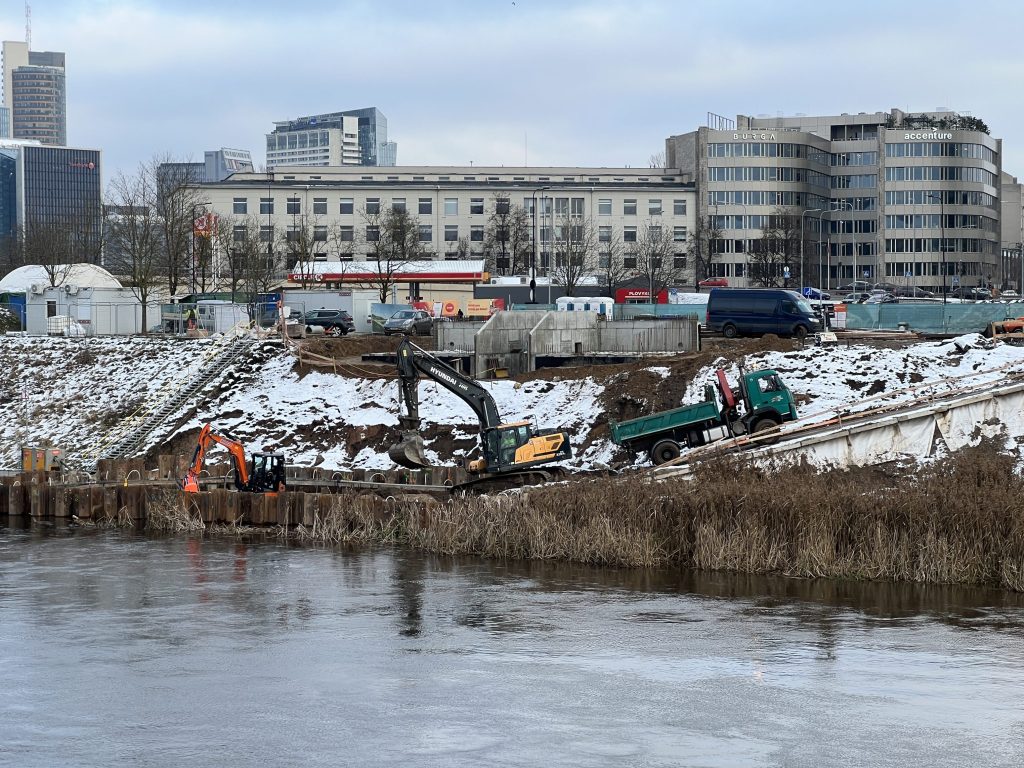 Pėsčiųjų tiltas per Nerį (Alberto tiltas) (Upės g.) - Dviračių takas, Tiltas - statybų nuotraukos