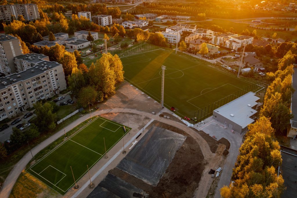 Mykolo Biržiškos gimnazijos futbolo stadionas (Taikos g. 81) - Sports field or court - construction photos