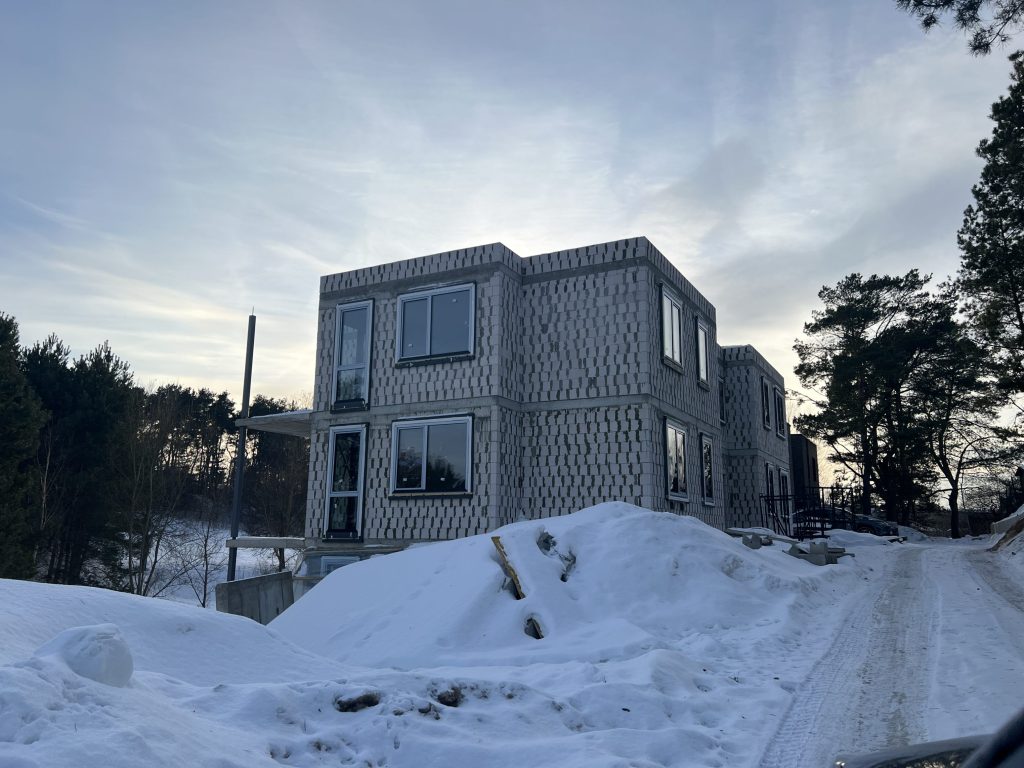 Upelio namai (Upelio g. 1A, 1B, Gineitiškės) - Rindu mājas - būvdarbu attēli