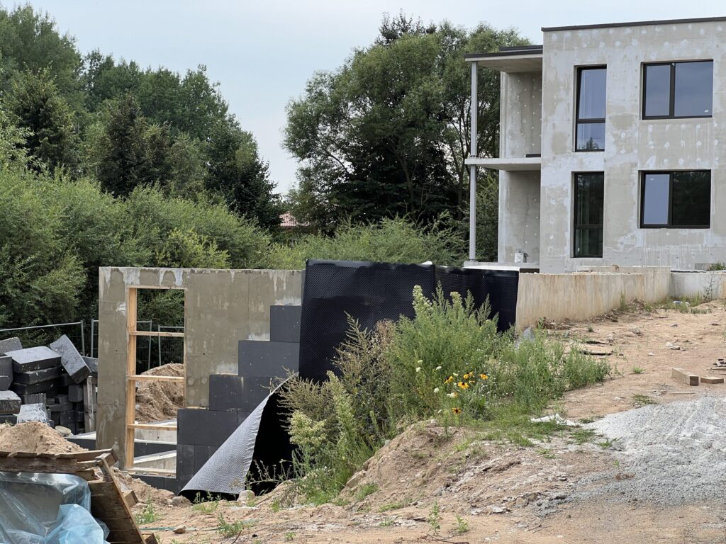 Upelio namai (Upelio g. 1A, 1B, Gineitiškės) - Row housing - construction photos