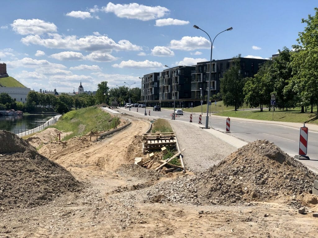 Neries dešiniosios krantinės (Upės g.) - Bike path, Sports field or court, Waterside - construction photos