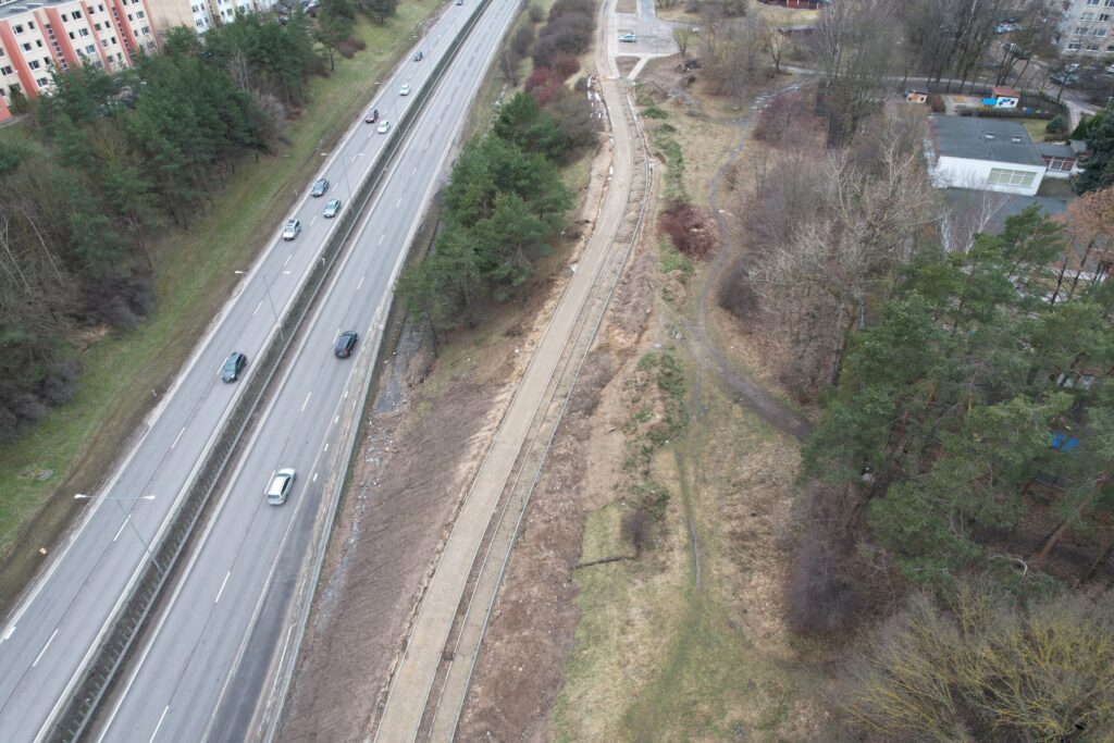 Oslo g. dviračių ir pėsčiųjų takas iki viaduko (Oslo g.) - Bike path - construction photos