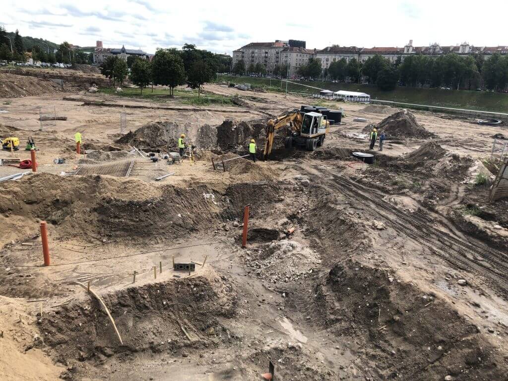 Neries dešiniosios krantinės (Upės g.) - Bike path, Sports field or court, Waterside - construction photos