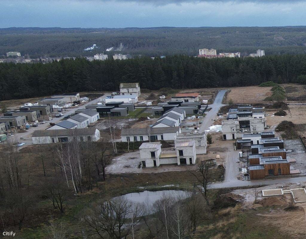 Miško panoramos (Grendavės g. 72, 74, 76, 86, 88, 90) - Privačių namų kvartalas - statybų nuotraukos