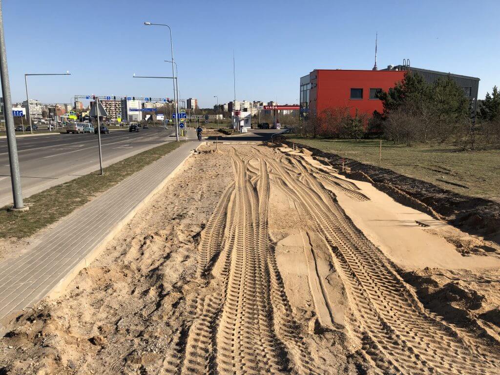 Pilaitės pr. dviračių takas (Pilaitės pr.) - Bike path - construction photos