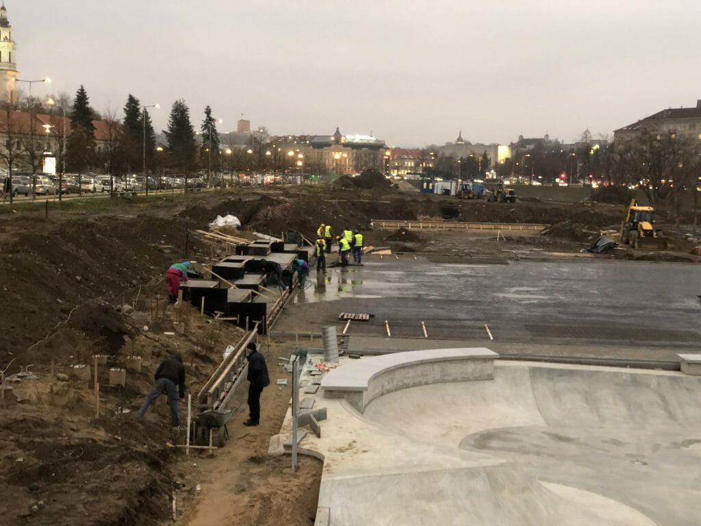 Neries dešiniosios krantinės (Upės g.) - Bike path, Sports field or court, Waterside - construction photos