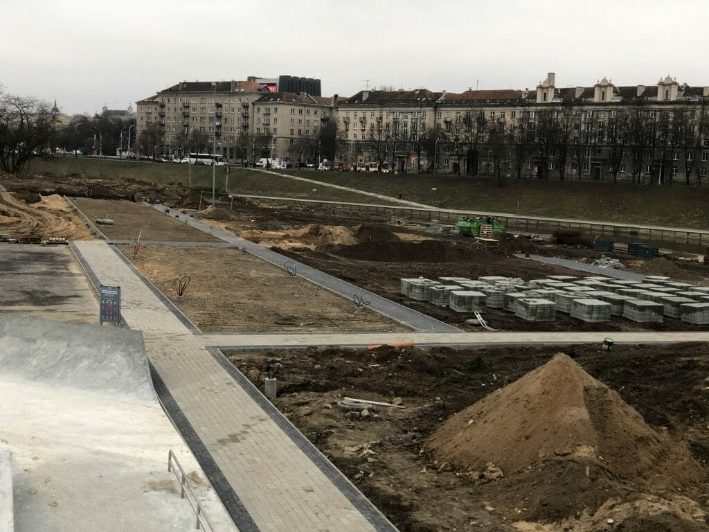 Neries dešiniosios krantinės (Upės g.) - Bike path, Sports field or court, Waterside - construction photos