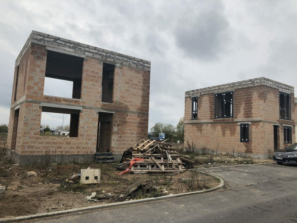 Herkaus alėjos (Notangos/Kulmo g.) - Row housing - construction photos