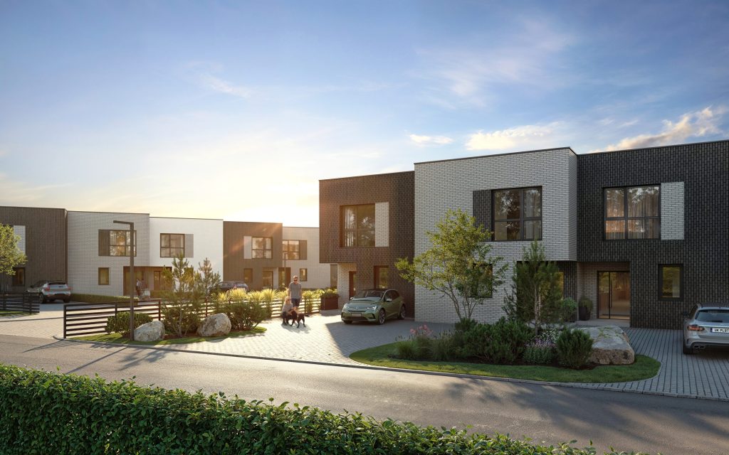 Antakalnio kalvos (Barsukynės g. 1, 1A, 1B, Batrionių g. 2, 3, 4, 5, 6, 7, 9, 10, 12, 14, 16, Sadūniškių g. 4, 6, 8, 8A, 8B, 8C) - Row housing - visualization