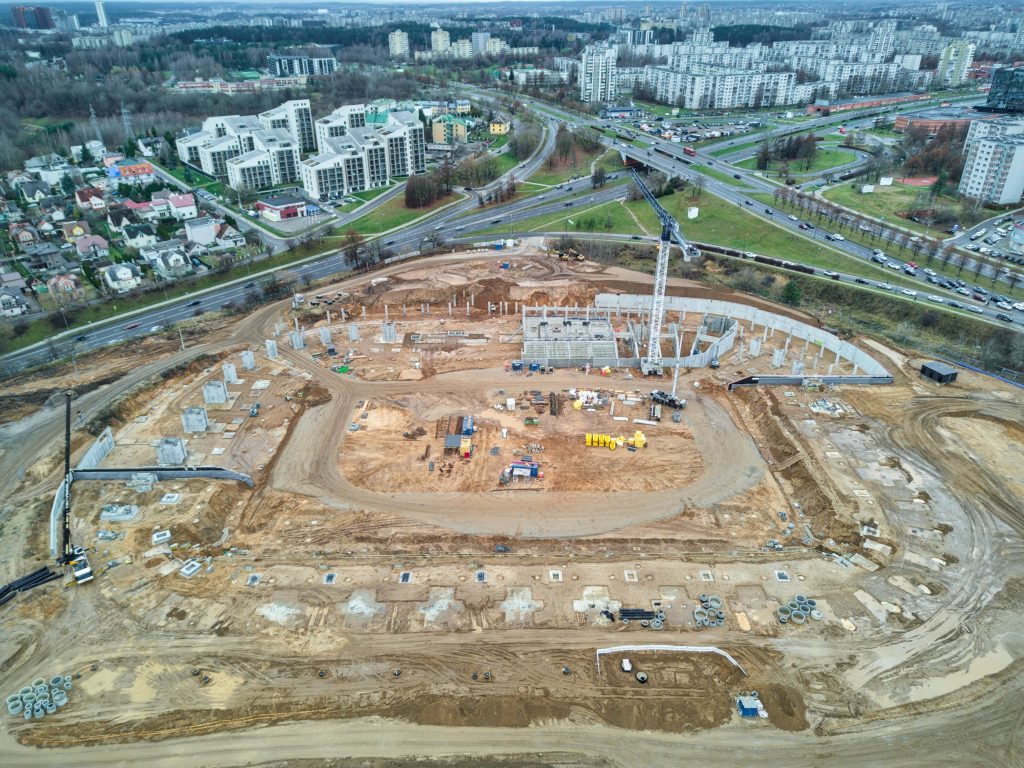 Daugiafunkcis sveikatinimo, ugdymo, švietimo, kultūros ir užimtumo kompleksas 1 etapas (stadionas) (Ozo g. 27) - Stadium - construction photos