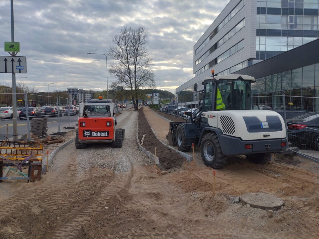 Dviračių tako atkarpa ties Ozo g. 12 (Ozo g.) - Bike path - construction photos