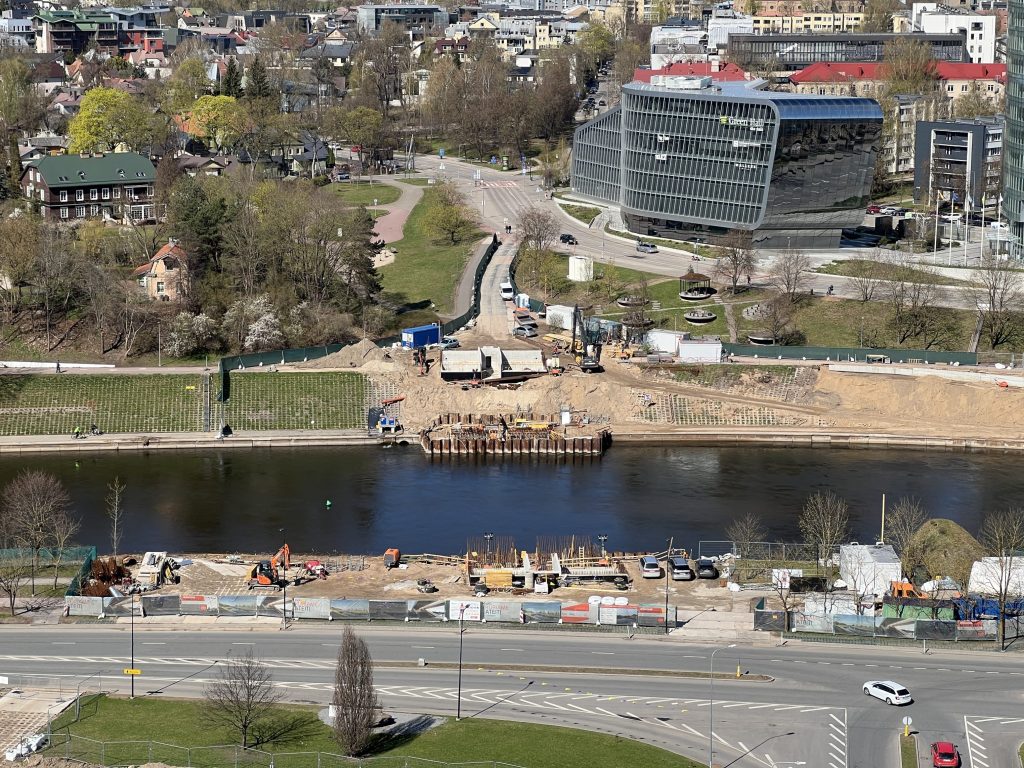 Pėsčiųjų tiltas per Nerį (Alberto tiltas) (Upės g.) - Dviračių takas, Tiltas - statybų nuotraukos