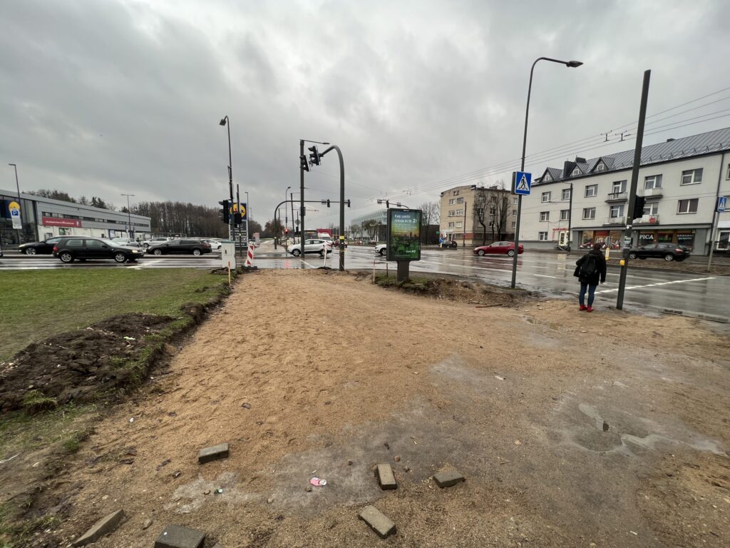 M. K. Čiurliono, Tunelio, K. Baršausko g. dviračių takas (M. K. Čiurliono g., Tunelio g., K. Baršausko g.) - Bike path - construction photos