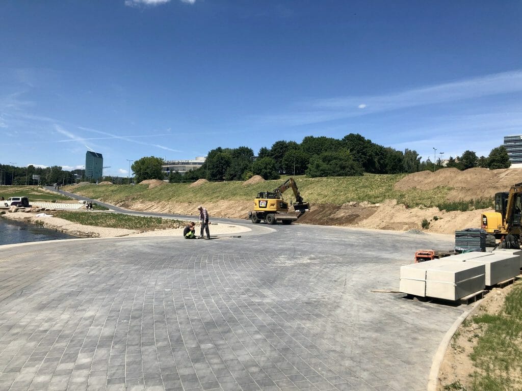 Neries dešiniosios krantinės (Upės g.) - Bike path, Sports field or court, Waterside - construction photos