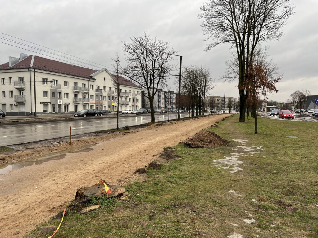 M. K. Čiurliono, Tunelio, K. Baršausko g. dviračių takas (M. K. Čiurliono g., Tunelio g., K. Baršausko g.) - Bike path - construction photos