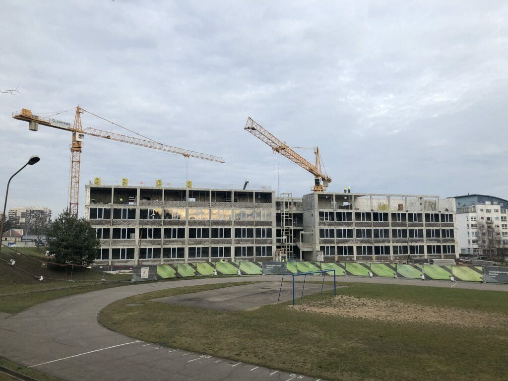 Gabijos gimnazijos priestatas (Pašilaičių g. 13) - Primary and secondary education - construction photos