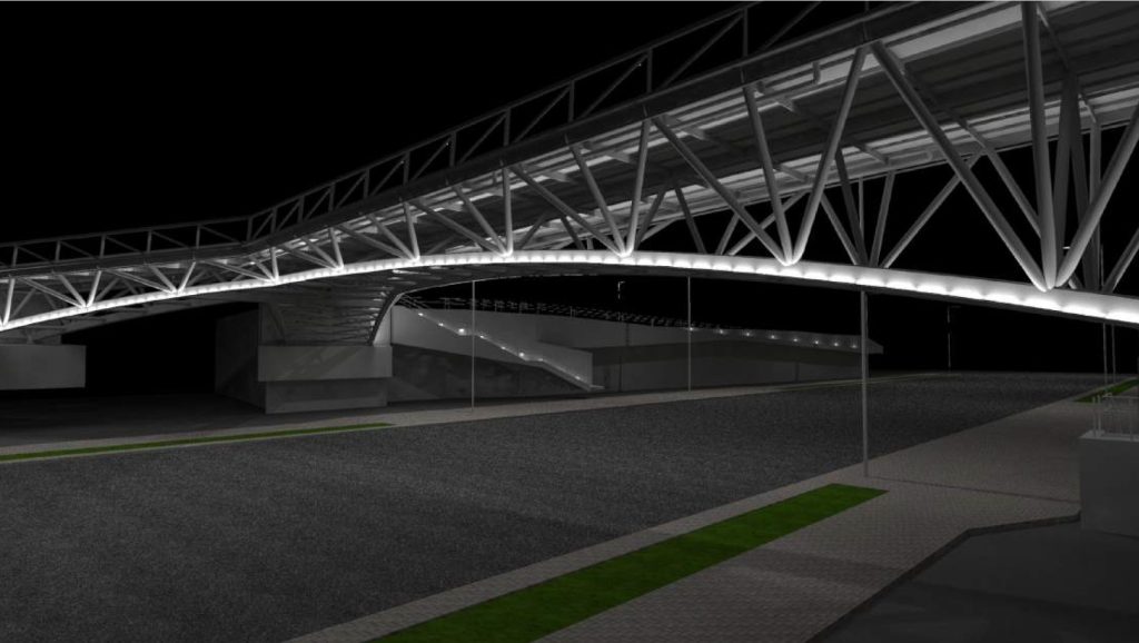 Pėsčiųjų ir dviračių viadukas Siesikų g. (Siesikų g.) - Velosipēdu ceļš, Tilts - vizualizācija