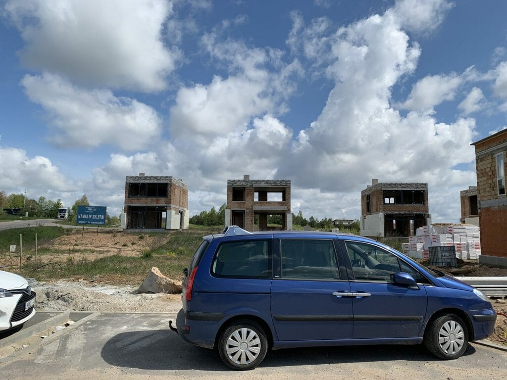 Herkaus alėjos (Notangos/Kulmo g.) - Row housing - construction photos