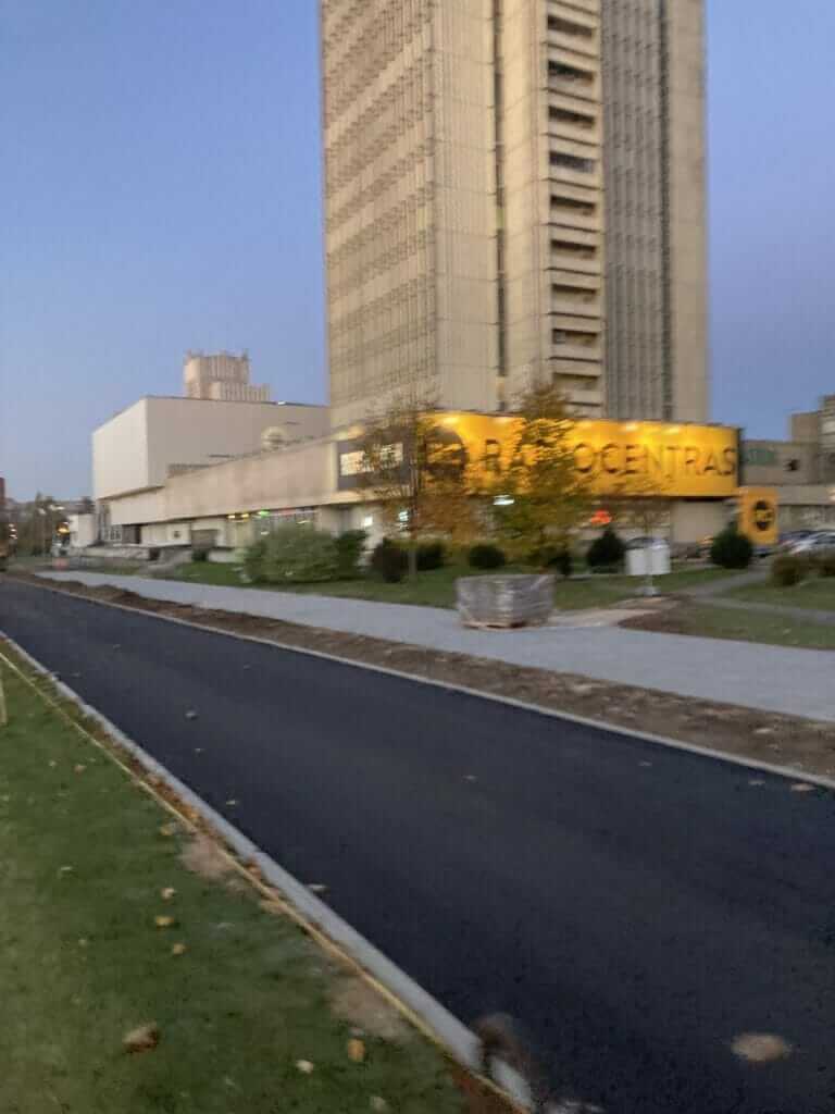 Pėsčiųjų ir dviračių takas nuo Justiniškių g. iki Pilaitės pr. (Laisvės pr.) - Bike path - construction photos