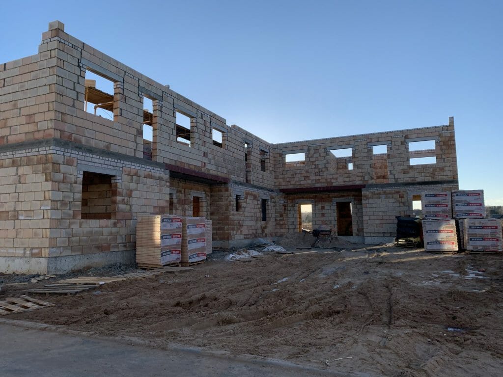 Gulbinų namai (Molėtų pl. 165) - Row housing - construction photos