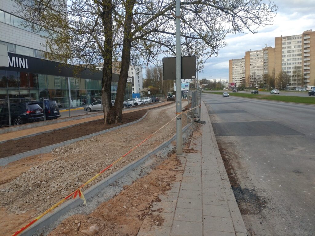 Dviračių tako atkarpa ties Ozo g. 12 (Ozo g.) - Bike path - construction photos