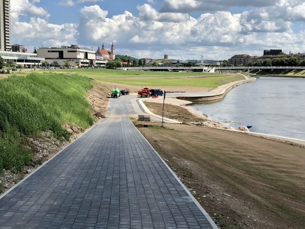 Neries dešiniosios krantinės (Upės g.) - Bike path, Sports field or court, Waterside - construction photos