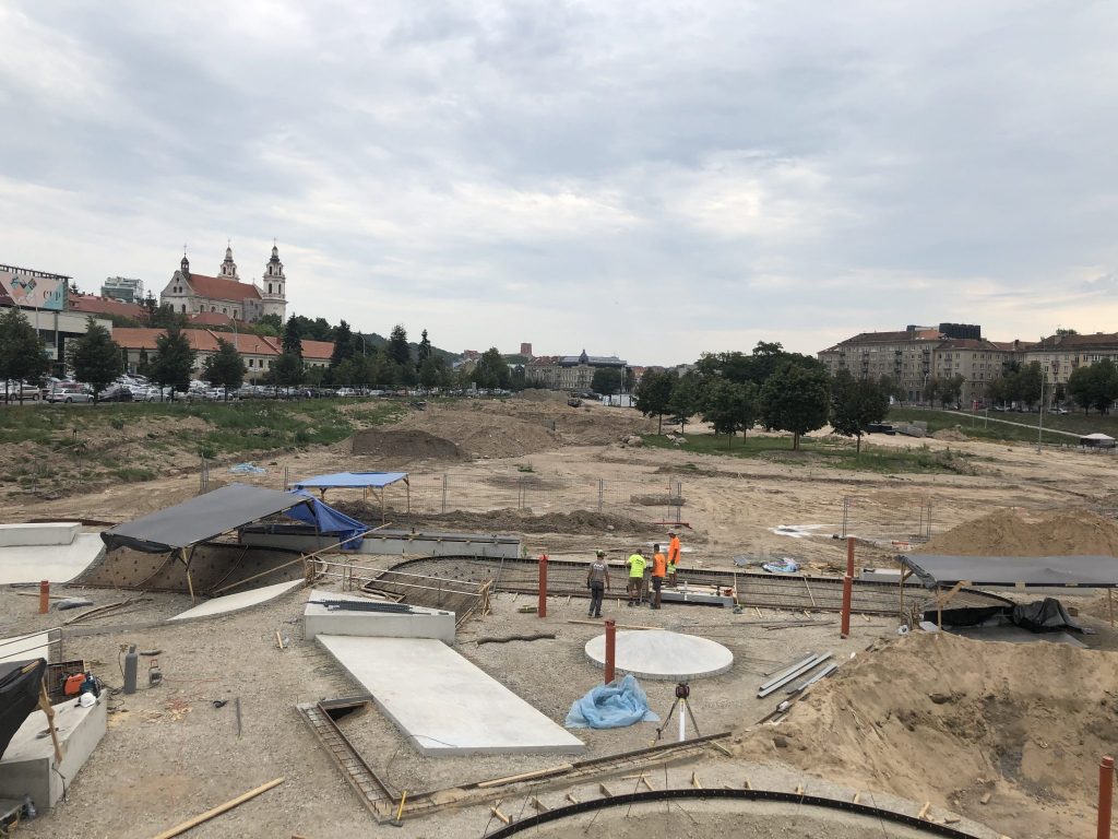 Neries dešiniosios krantinės (Upės g.) - Bike path, Sports field or court, Waterside - construction photos
