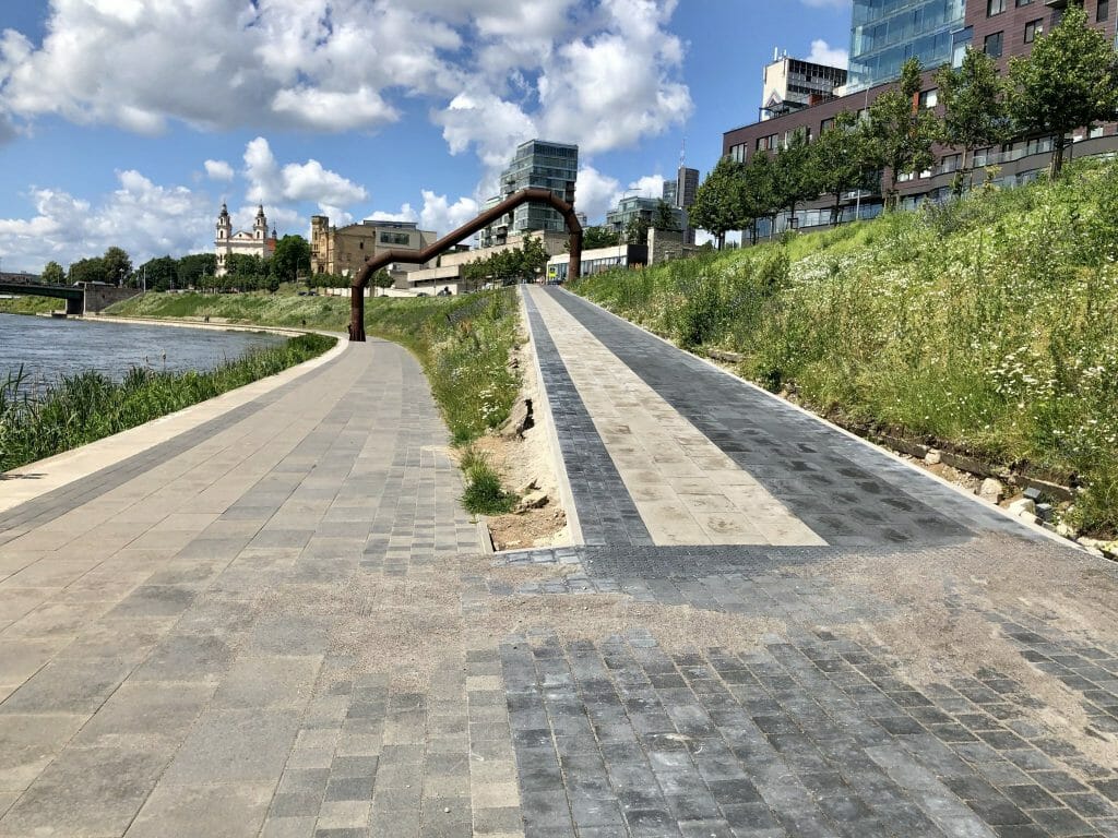 Neries dešiniosios krantinės (Upės g.) - Bike path, Sports field or court, Waterside - construction photos