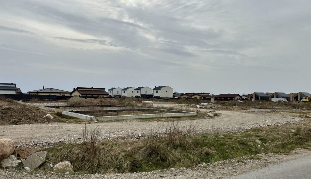 Skandinavų vilos (Ragupės g. 7, 8, 9, 10, 11, 12, 13, 14, 15, 16, 18,  Trušelių k.) - Private house community - construction photos