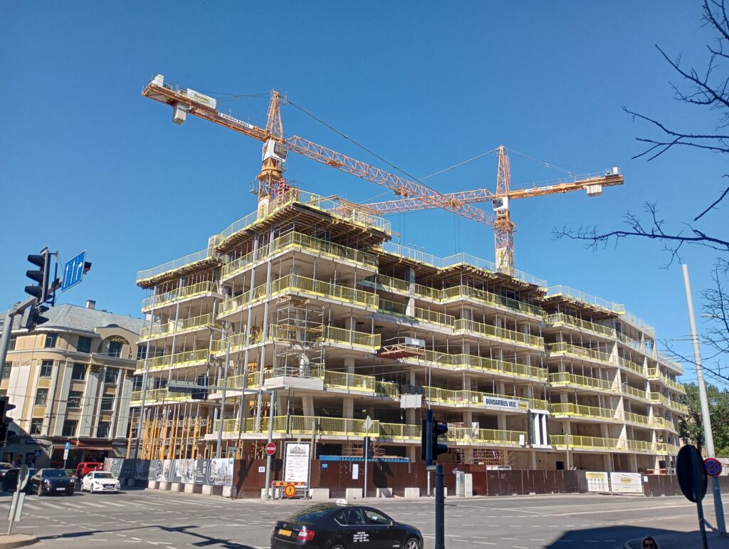 Satekles Business Center (Ernesta Birznieka Upīša iela 2, 4, Dzirnavu iela 106) - Office center - construction photos