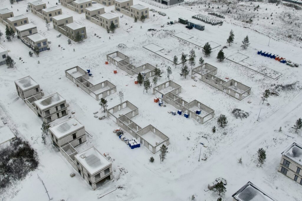 Vingiai 2 etapas (Grinapolio g. 32, 34, 36, 38, 40, 42, 44, 46, 48, 50) - Row housing - construction photos