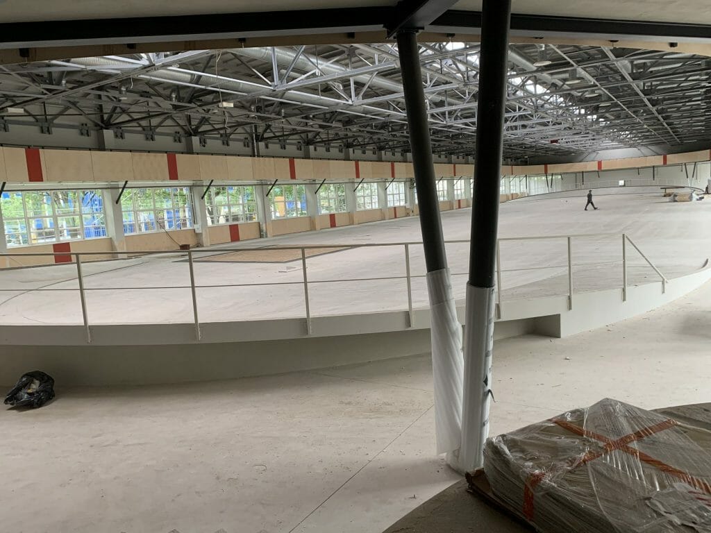 Naujamiesčio lengvosios atletikos maniežas (Žemaitės g. 6) - Sports arena - construction photos