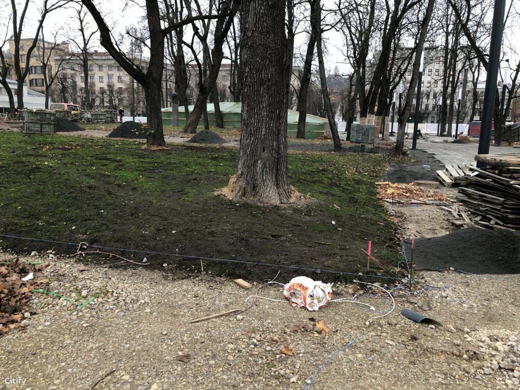 Miesto sodas (Laisvės al.) - Park - construction photos