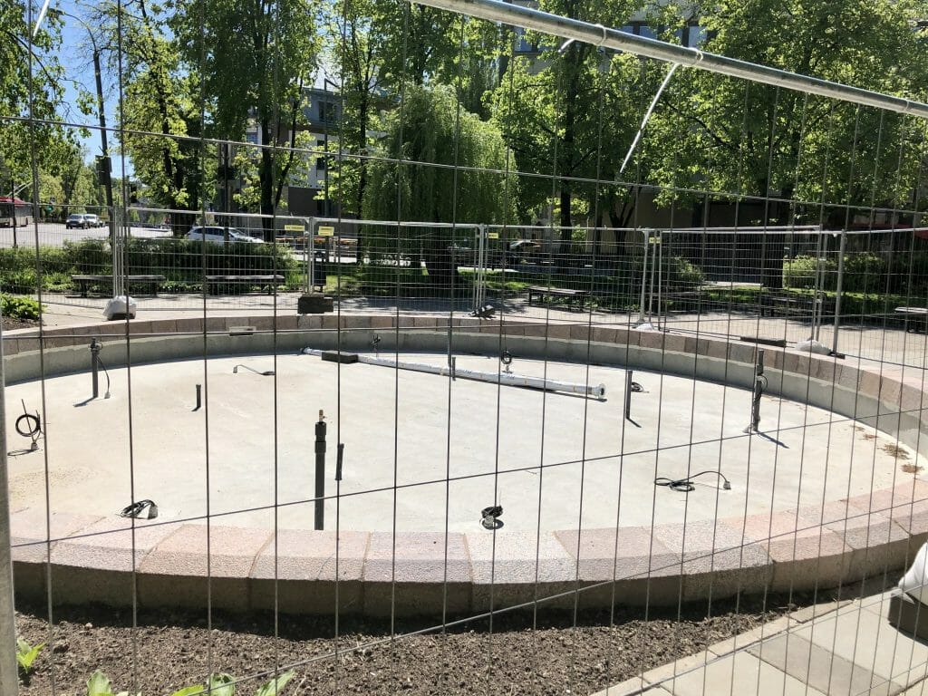 Vašingtono skvero fontano rekonstrukcija (Vašingtono a.) - Skveras - statybų nuotraukos