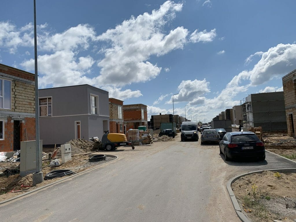 Herkaus alėjos (Notangos/Kulmo g.) - Row housing - construction photos
