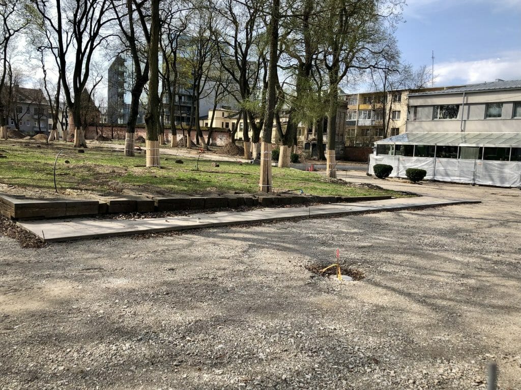Miesto sodas (Laisvės al.) - Park - construction photos