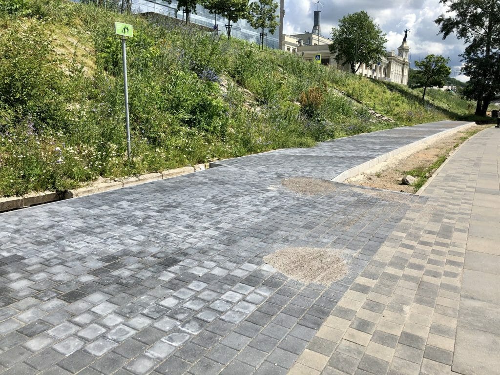 Neries dešiniosios krantinės (Upės g.) - Bike path, Sports field or court, Waterside - construction photos