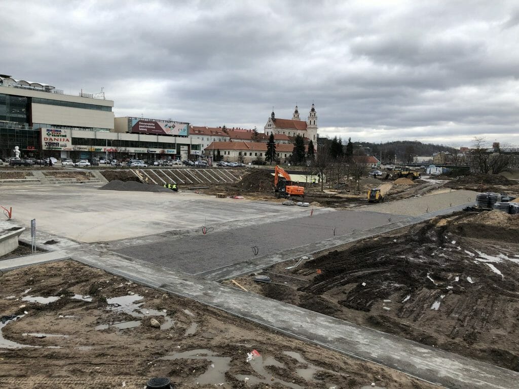 Neries dešiniosios krantinės (Upės g.) - Bike path, Sports field or court, Waterside - construction photos