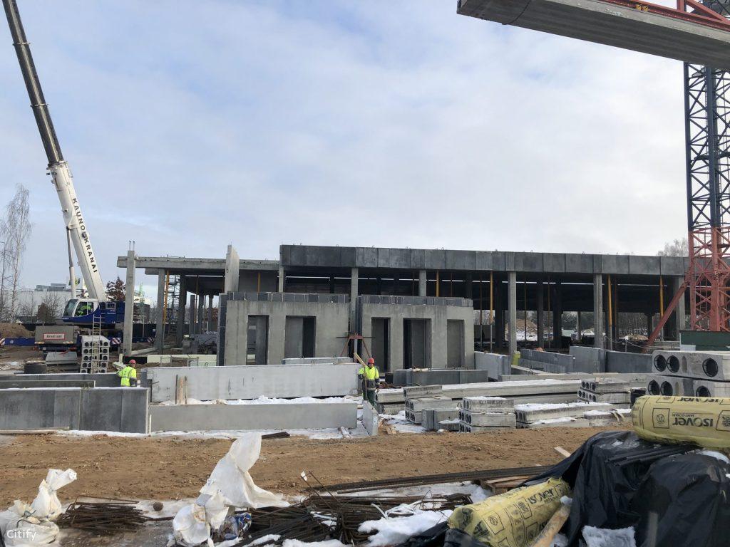 IKI Pilaitės pr. parduotuvė ir administracinis (Pilaitės pr. 42) - Food store, Office center - construction photos