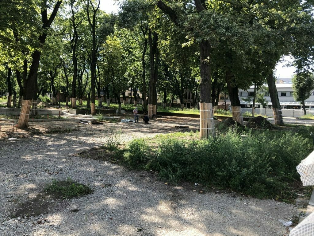 Miesto sodas (Laisvės al.) - Park - construction photos