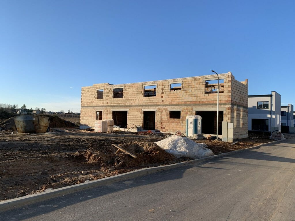 Gulbinų namai (Molėtų pl. 165) - Row housing - construction photos