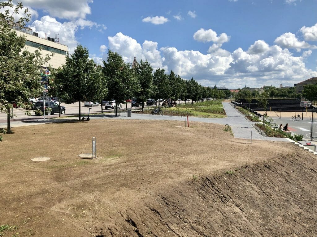 Neries dešiniosios krantinės (Upės g.) - Bike path, Sports field or court, Waterside - construction photos