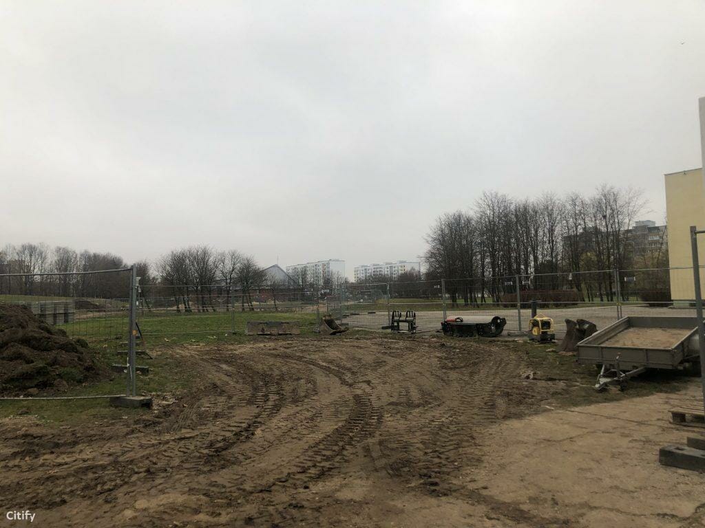 Kauno Dainavos progimnazijos stadionas (Partizanų g. 118) - Sports arena - construction photos