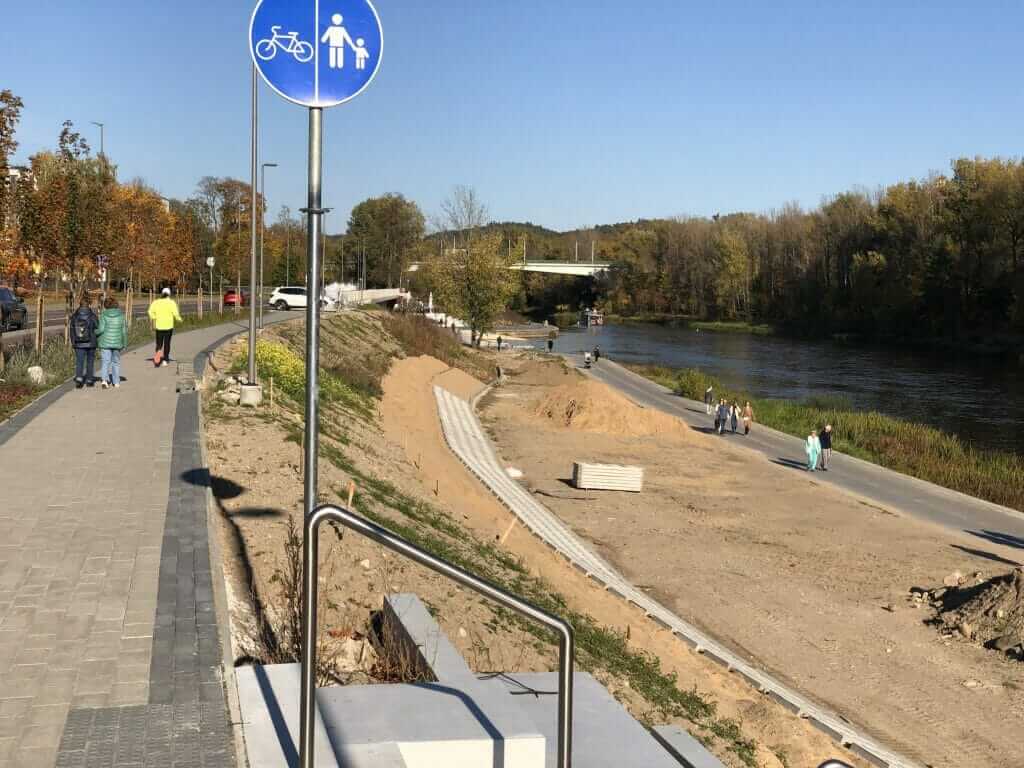 Neries dešiniosios krantinės (Upės g.) - Bike path, Sports field or court, Waterside - construction photos