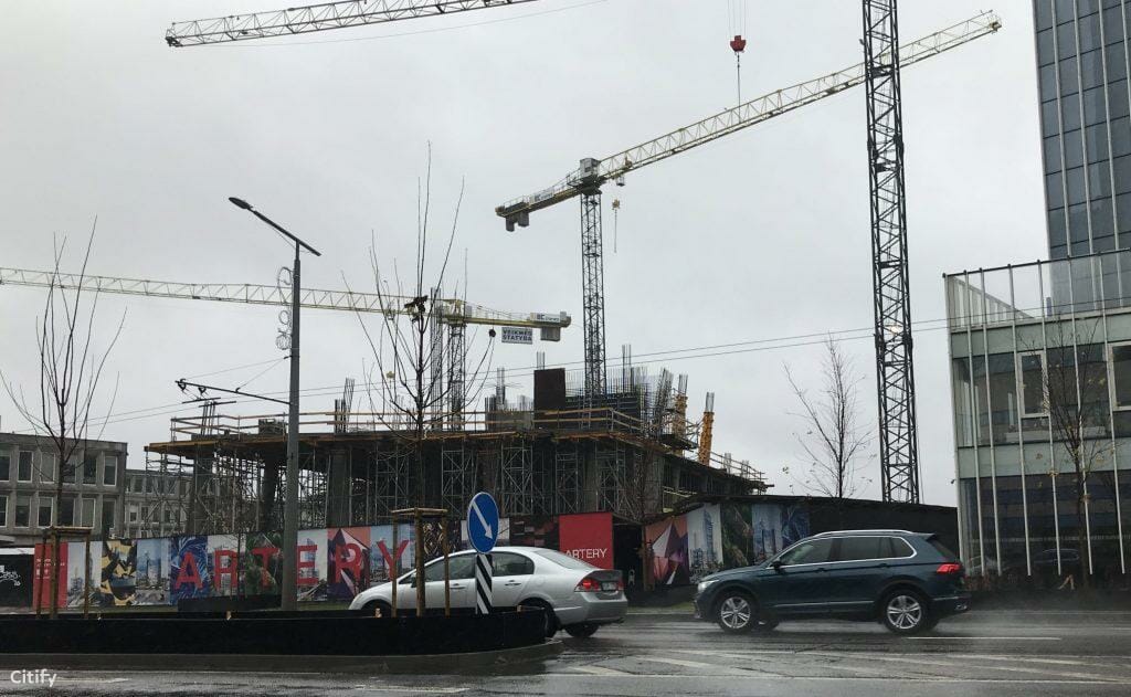 Artery (Konstitucijos pr. 18B) - Biroju centrs - būvdarbu attēli