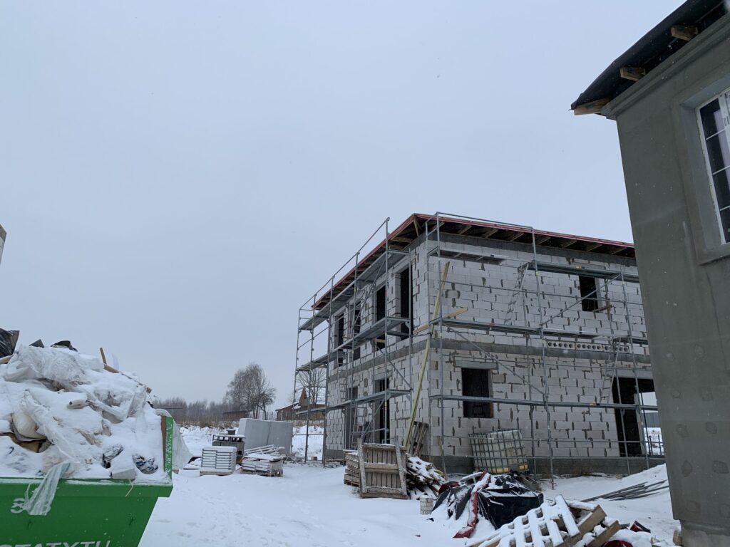 Skalvos g. namai (Skalvos g. 28, 30) - Row housing - construction photos