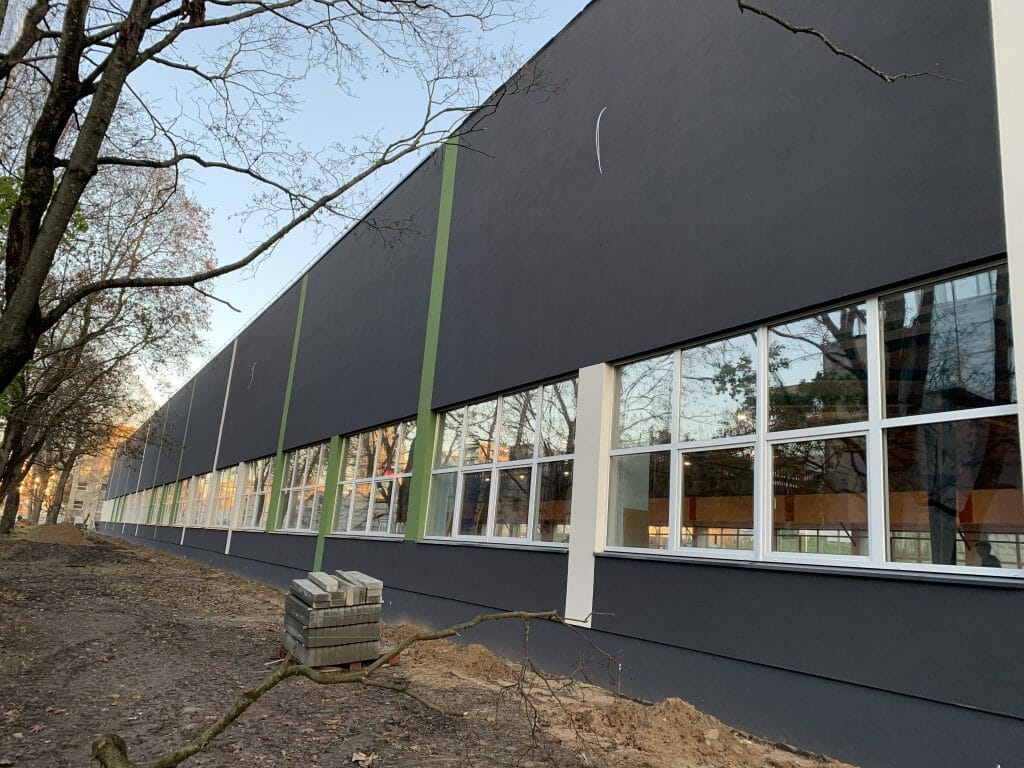 Naujamiesčio lengvosios atletikos maniežas (Žemaitės g. 6) - Sports arena - construction photos