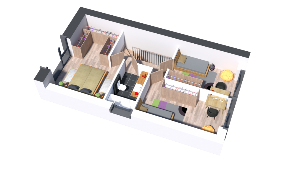 Kamšos namai (Šilo g. 48) - Row housing - visualization