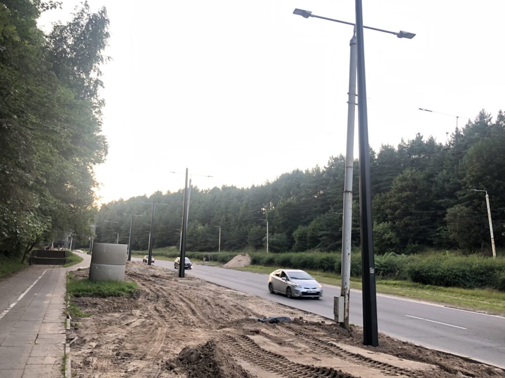 T. Narbuto g. dviračių takas ir viešojo transporto juosta (T. Narbuto g.) - Bike path - construction photos